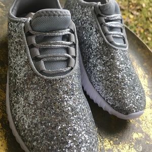 KIDS Forever Link Silver Chunky Glitter sneakers